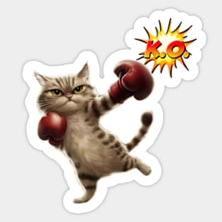 Boxing Cat Boxer Funny Cat Graphic Sticker